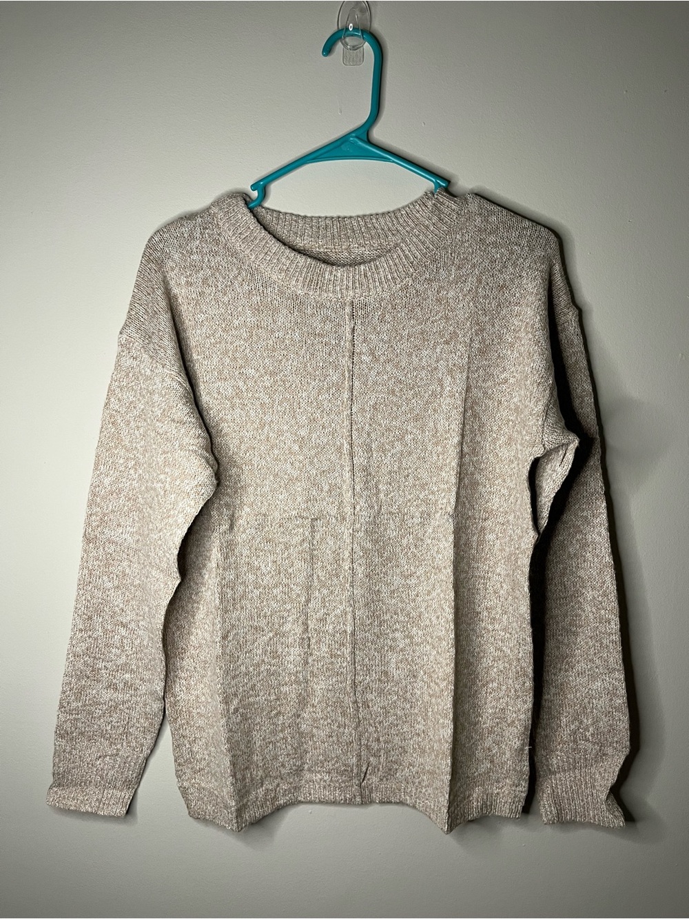 Neutral Beige Marled Knit Sweater